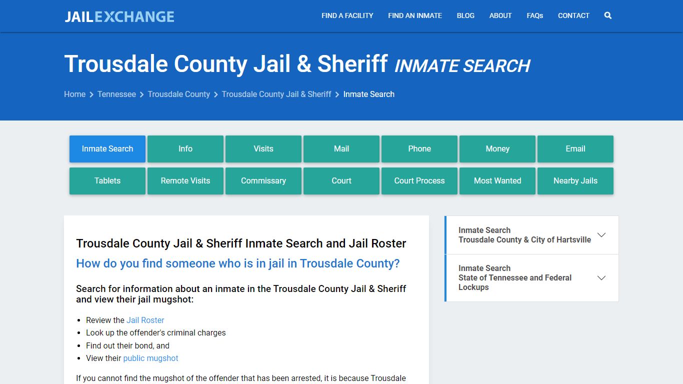 Trousdale County Jail & Sheriff Inmate Search - Jail Exchange